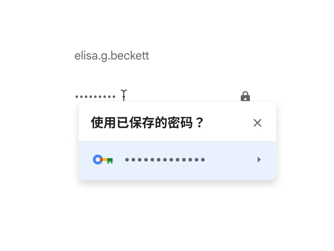 Chrome浏览器密码自动填充界面