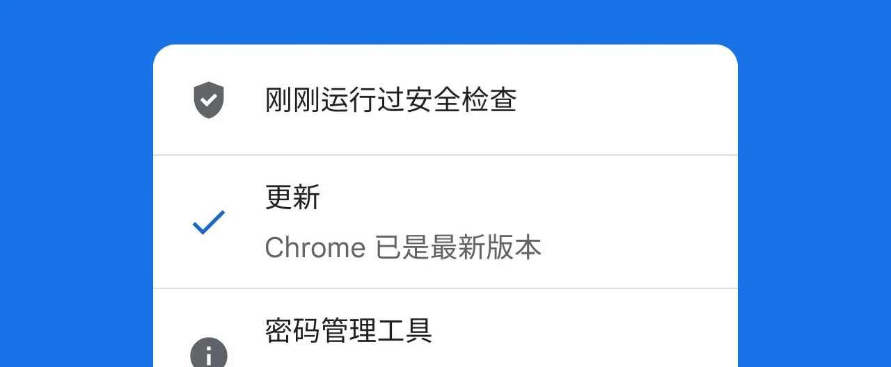 Chrome安全浏览检查界面，一键检测浏览器安全状态
